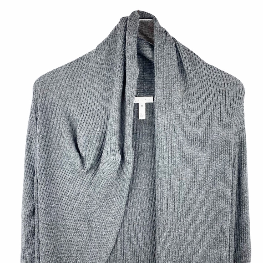 Anthropologie Leith Draped Knit Open Wool Blend Cardigan Duster XS - Picture 2 of 4